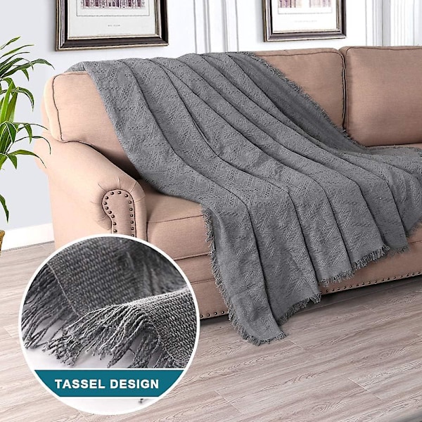 Grå Sofa Betræk Vaskbar Sofa Beskytter til Hunde Geometrisk Vævet Stof 35,4\"x70,9\"