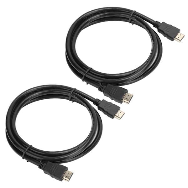 2 stk. HDMI AM til AM-kabel 1.4 Simple Version Kobberleder Jern Skal 1080P Konverter 3 meter
