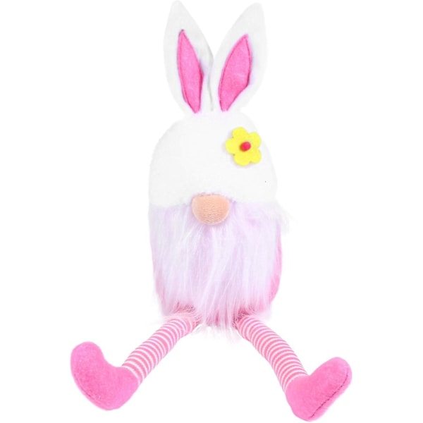 Svensk Tomte Kanin Nisse Dukke - Påskehare Figur Dekoration (Pink)