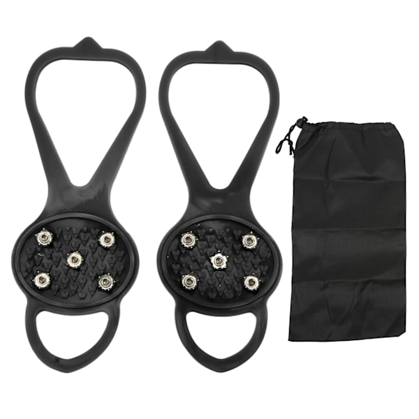 1 pari/setti Anti Skid 5 Hammas Crampons Vahva Pito Kestävä 5 Hammas Talvikengät KansiMusta S (24-34)