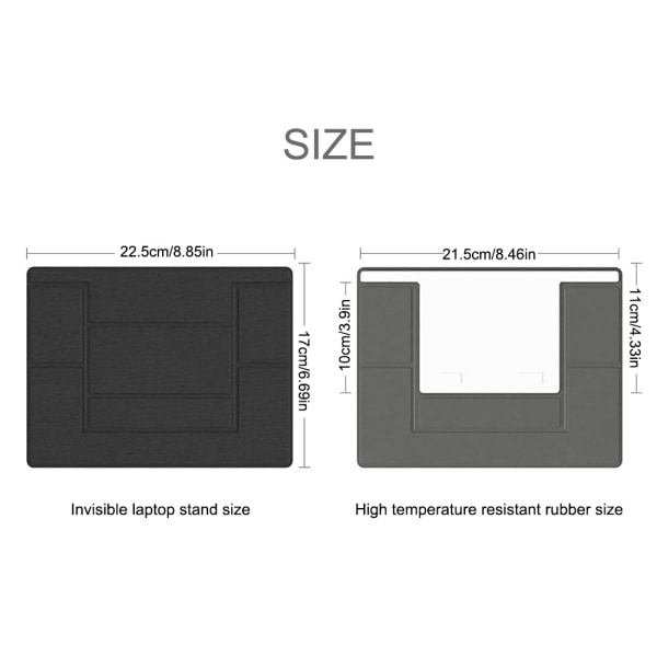 Bærbar Tablet Invisible Folding Stand Kunstlæder Usynlig Folding Stand Laptop Tablet Stand