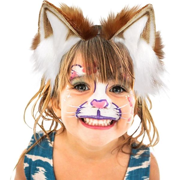 Handgjorda Faux Plush Djur Cosplay Öron Hårband Katt Räv Varghund Öron