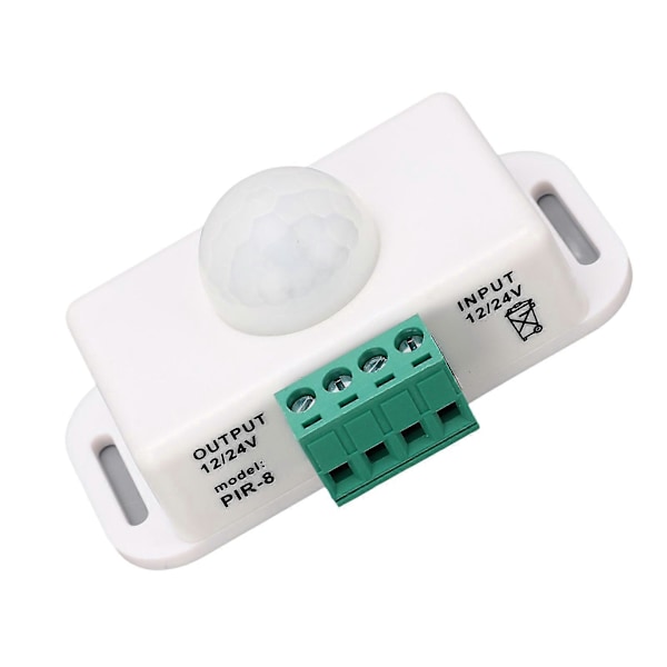Kroppsavkännande Strömbrytare Fördröjningstid Justerbar Infraröd Rörelsesensor Strömbrytare 6A 12-24V Vit