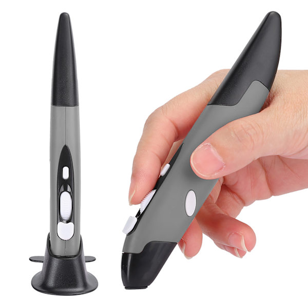 USB Computer Stylus PC Dele Trådløs 2.4G Mouse Pen Type Personlig Innovativ Lodret (Grå PR-03)