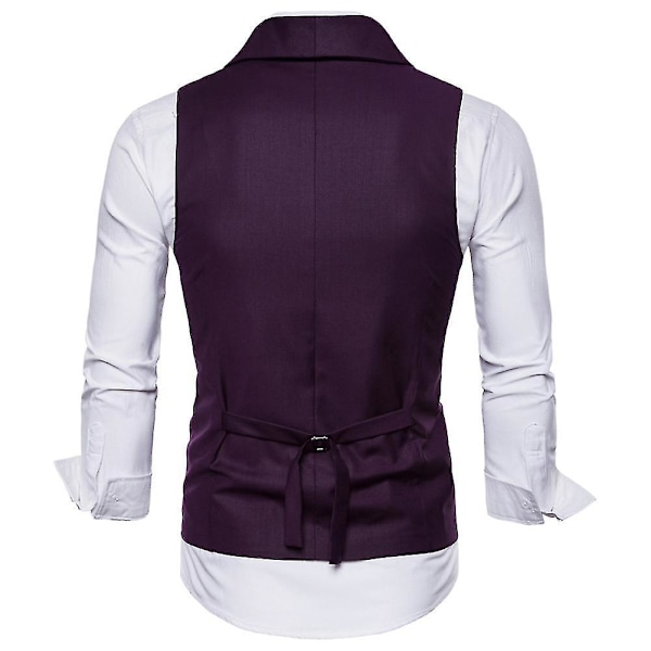 Stilful Herre Burgunder Dobbeltbrystet Suit Vest