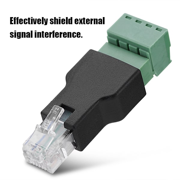 Ethernet-kontakt RJ11 6P4C hann til 4-pinners skrueterminalkontakt