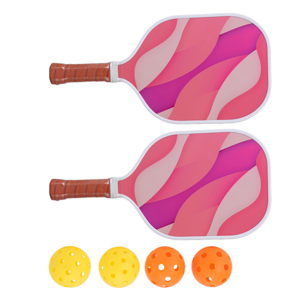 Pickleball-set med bikakestruktur i glasfiber och bollar för utomhusspel och tävlingar