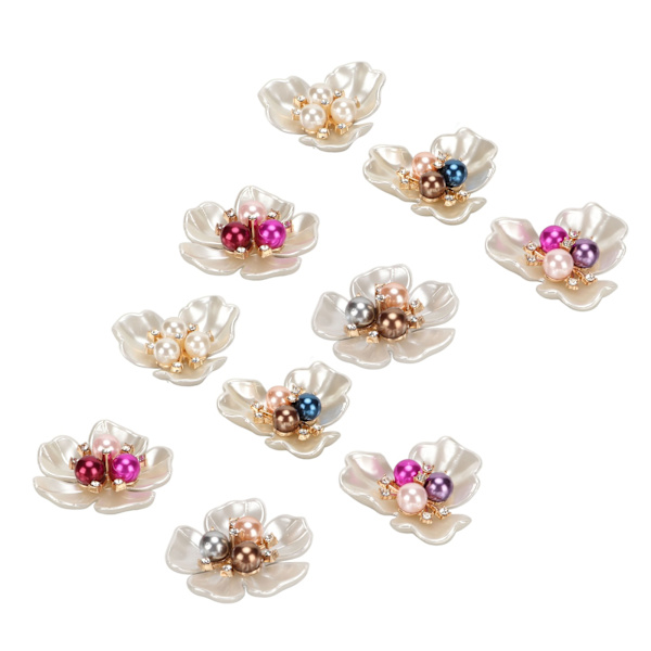 20 st Hantverk Faux Pearl Dekoration Utsmyckningar Vackra smycken gör kläder Faux Pearl platt blomma 38mm