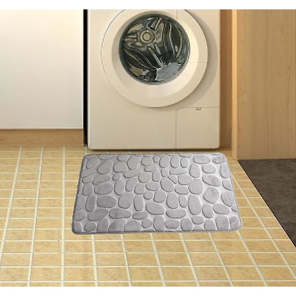 Halkfri badrumsmatta i skum, halkfri badmatta 50 x 80 cm - grå