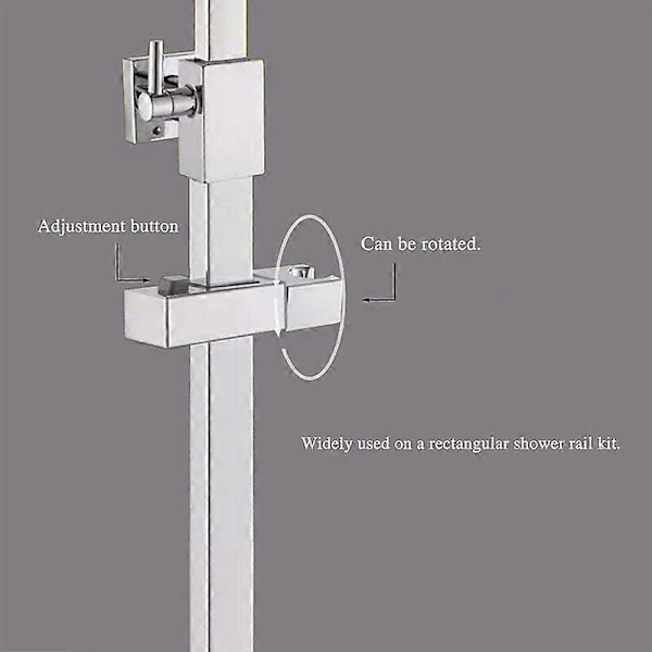 Brusehoved Slider Justerbar Stangholder Firkantet Slider Mobiltelefon Vægmonteret Badekar Stang Udskiftning Slider Clip