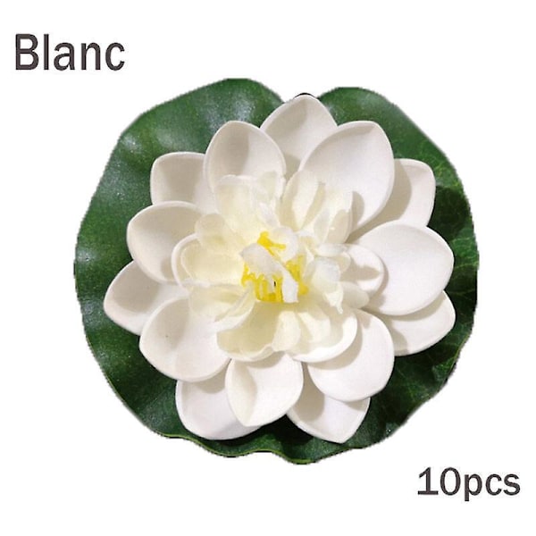 Flydende Kunstige Blomster Dekorativ Realistisk 10 stk 10cm Lotusblomst til Have Dam Pool Akvarium Terrasse Bryllup