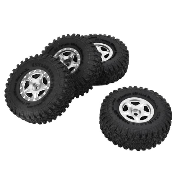4 st 1 tum gummidäck aluminiumfälgar passar för Axial SCX24 90081 AXI00001 AXI00002 1/24 Crawler CarTitanium Färg
