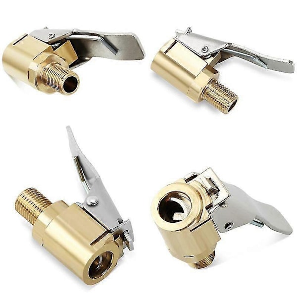 Bil Däck Inflationsmunstycke Däck Luftchuck Hjul Pump Däckventil Inflator Clip Clamp Adapter Mässing Anslutning Fordon