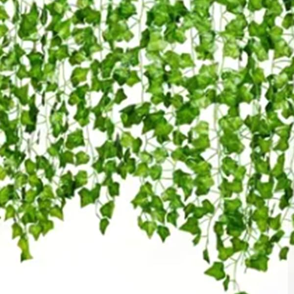 Simuleret Efeu Stok Krybende Efeu Dekorative Grønne Planter Loft Kunstig Vin Eukalyptusblade 12 STK