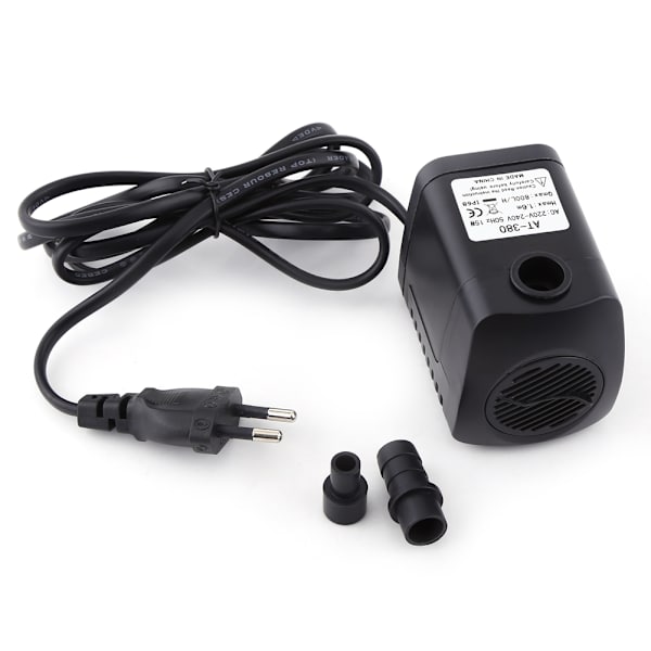Dykpumpe til akvarium, 220V 15W, 800L/H, sort