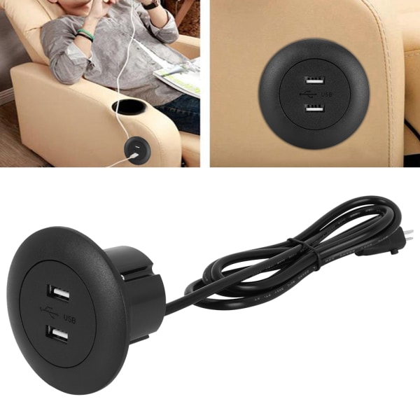 Power Dubbel USB telefonladdningsport för Power Recliner Stol Elektrisk soffa