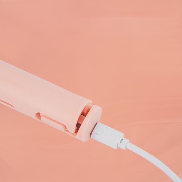 Mini 2-i-1 rettetang USB keramisk oppvarming retting krølling flatjern rose