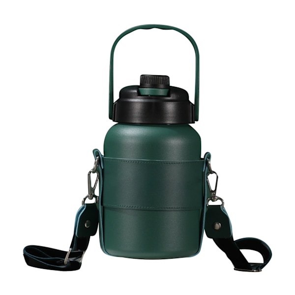 900 ml Termisk Mugg med Sugrör Hög Kapacitet Rostfritt Stål Drickmugg Utomhus Bärbar Vattenflaska Grön