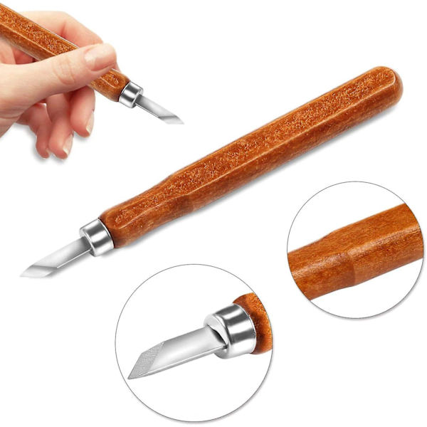 12-delad träskärningssats för DIY-skulptur - Perfekt för snickarexperter och nybörjare