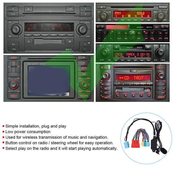 Bluetooth-ljudadapter med högtalare Bilstereo Passar för A2 A3 8L 8P B5 B6 B7 A6