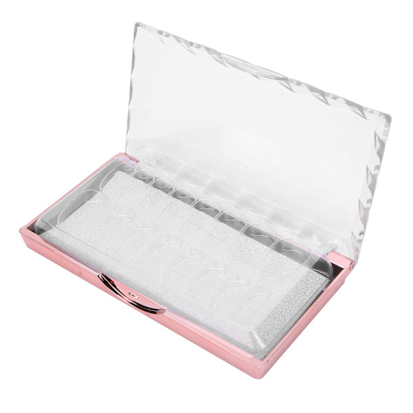 16 rutnätsfack Fake Nail Förvaringsbox Bärbar Akryl Fake Nail Box för HemsalongA Style