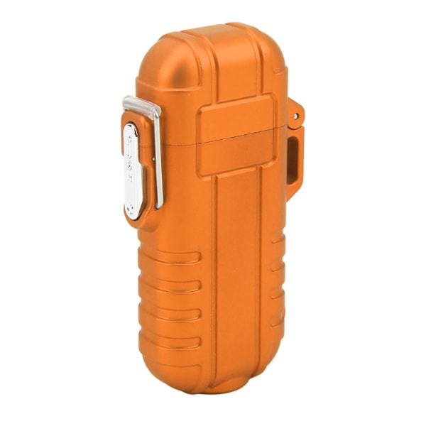 Udendørs dobbelt bue elektrisk lighter bærbar vandtæt lommelygte lighter opladning puls vindsikker lighter orange