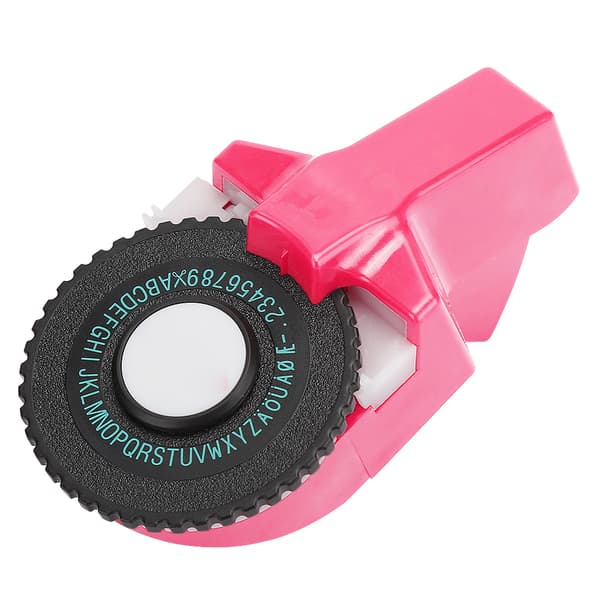 Mini Manuel Tape Maker Dekorativ Farvet ABS 3D Prægetape 9mm til Håndbog Pink