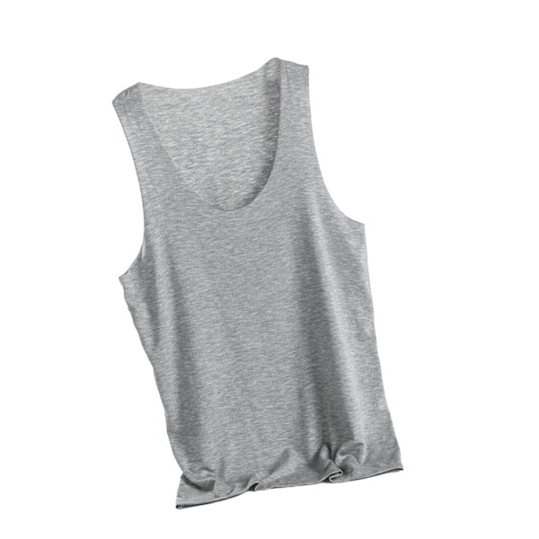 Herr Sleeveless Shirts Sömlös Design Bred Axel Mjuk Andas Stilren Hudvänlig Herr Tank Top för Sport Grå L