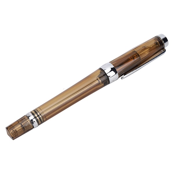 Stor Kapacitet Fyldepen Transparent Business Skrivepen Kontor Skoleartikler 0,5 mm Nib Transparent Brun