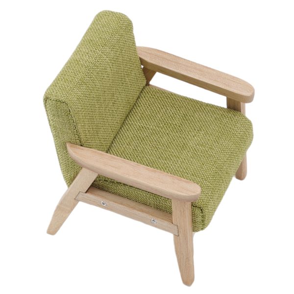 Dockhus Soffa 1:12 Dockhus Miniatyr Japansk Stil Enstaka Tyg Fåtölj Soffa Vardagsrum Möbler Dekoration Gräsgrön
