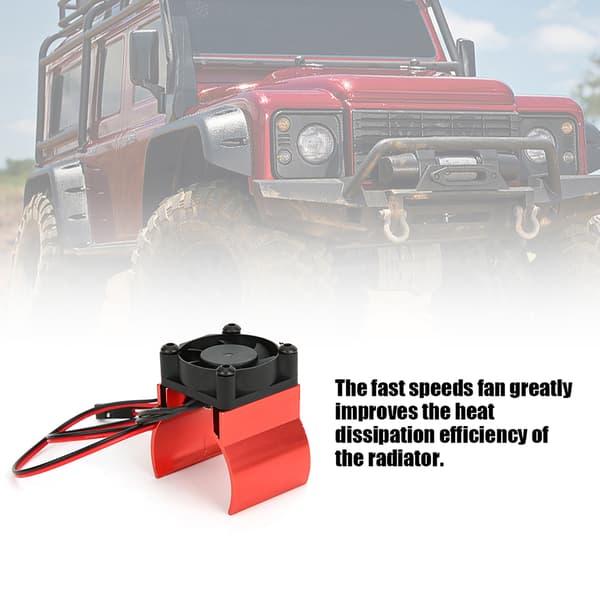 Motor Køleplade Køleventilator 1/10 RC Bilmodel Tilbehør Passer til Traxxas TRX-4 Rød