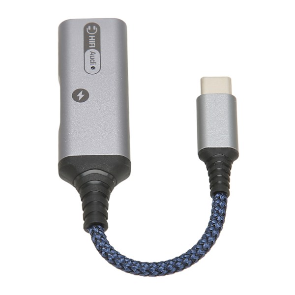USB-C till 3,5 mm Hörlurar och Laddare Adapter 2 i 1 Typ C till Aux Ljuduttag och PD 60W Snabbladdning Delare Kabel