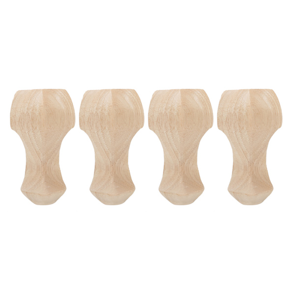 4 stk. håndlavede massive træmøbelben til sofabord, tv-skab, sofa, 12x6 cm