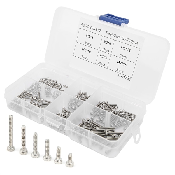 210 kpl cap 304 ruostumaton teräs laitteistotarvikkeet set M2