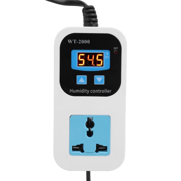 Digital fuktighetskontroller fuktighetskontroll bryterkontakt 0%~99%RH WT2000 110220V (EU-plugg)
