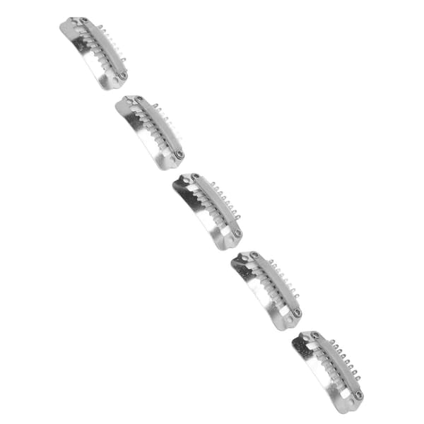 50 st Hårförlängningsklämmor Set Rostfritt Stål DIY 8 Tänder Snäppkam Perukklämmor Tillbehör 2,8 cm Silver