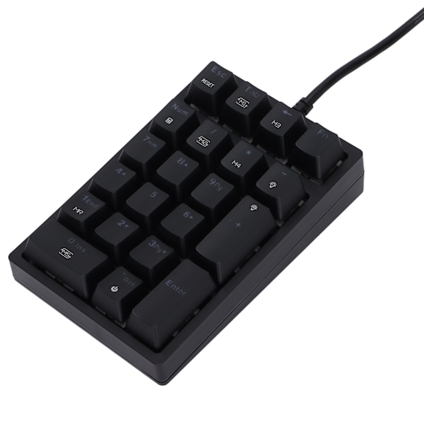 Kablet tastatur RGB bakgrunnsbelysning trinnvis tastehette programmerbare knapper 21 taster mekanisk tastatur rød aksel