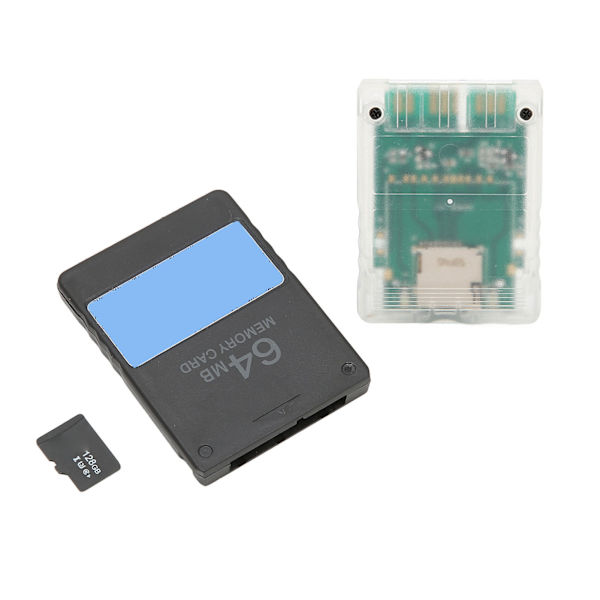 Konsol-kortlæser Plug and Play Professionel kortlæseradapter med hukommelseskort 128G 64MB FMCBV1.966 til PS2 Thick