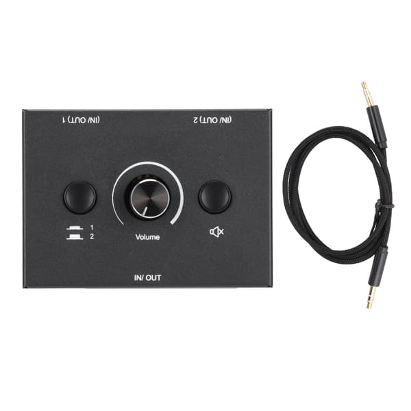 3,5 mm Switcher 2 Input 1 Output Eller 1 Input 2 Output Splitter Switcher Boks med Én Knap til Lydløs