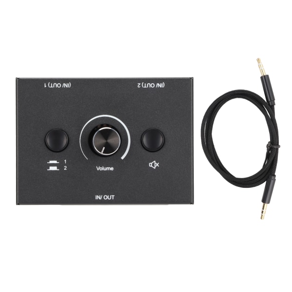 3,5 mm Switcher 2 Input 1 Output Eller 1 Input 2 Output Splitter Switcher Box med One Key Mute-knapp