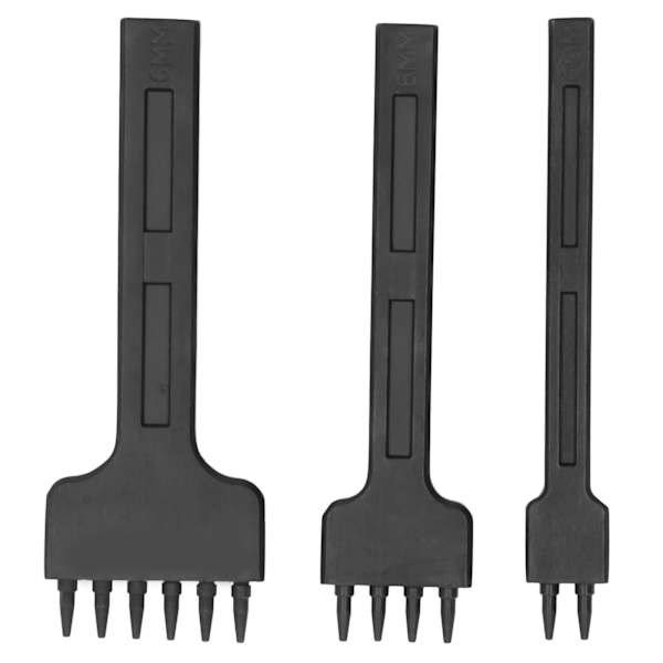 3 st läderhålslag DIY handgjorda lädervaror läder zinklegering svart runt hål rad stans 6mm