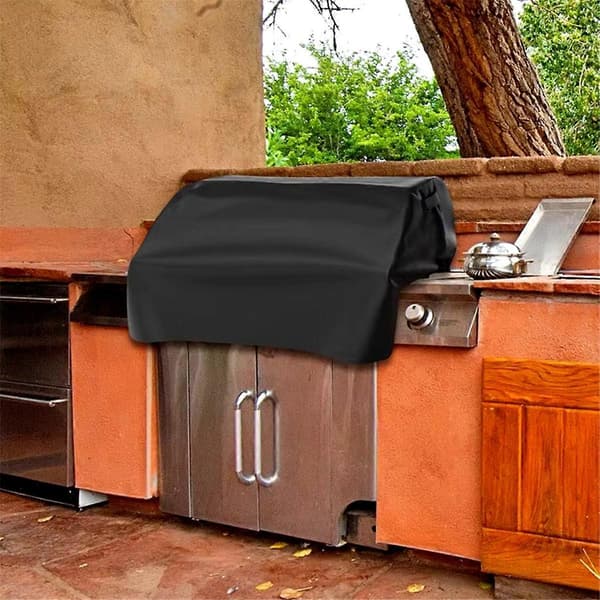 Waterproof Windproof Grill Covers for Built-in Grill Top Black
