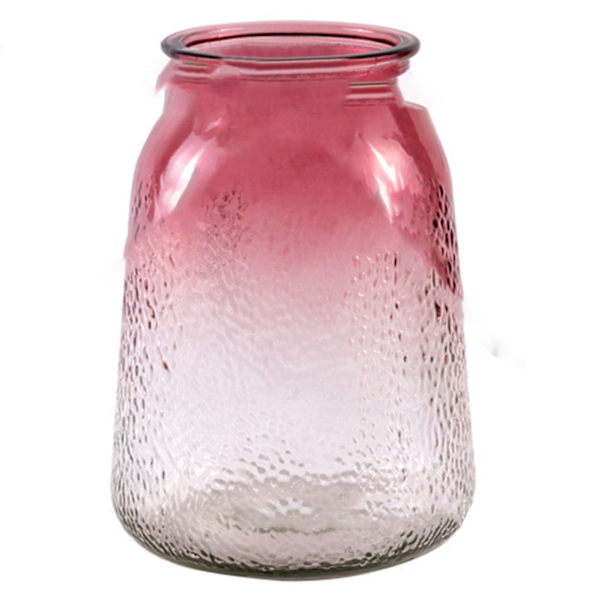 Vas Attraktiv Dekorativ Glasmaterial Stabil Bas 9,5x9x18cm Minimalistisk Stil Vas Prydnad för Hem Röd