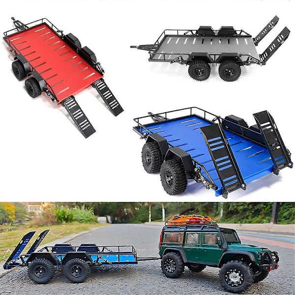 Metallinen peräkärry Traxxas kuorma-autolle DIY osat punainen