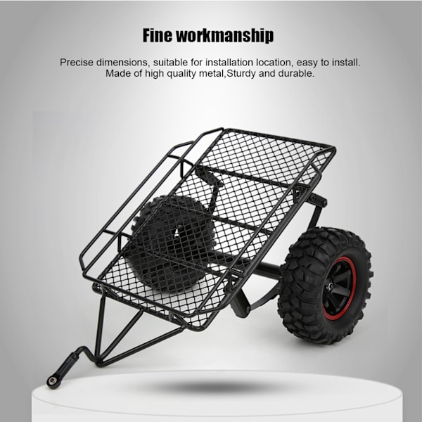 Metallmodellbil Liten Släpvagn Passar för Traxxas TRX4/Axial SCX10 RC4WD D90 CC01 1/10 RC Lastbil
