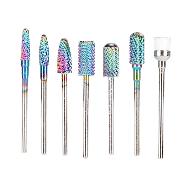 Tungstenlegering neglboremaskinsett Gel Polish Fjerning Neglekunst Polering Slipeskive (#07)