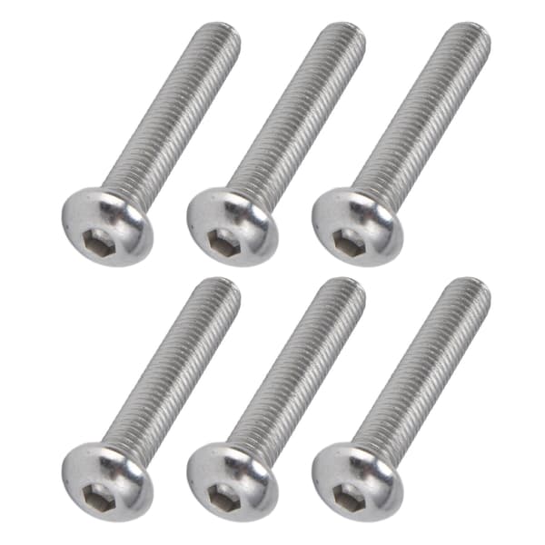 30 stk. Hex Socket Knaphue-Skruer A2 Rustfrit Stål M10x1,5 Grov Gevind Sæt KitM10x55