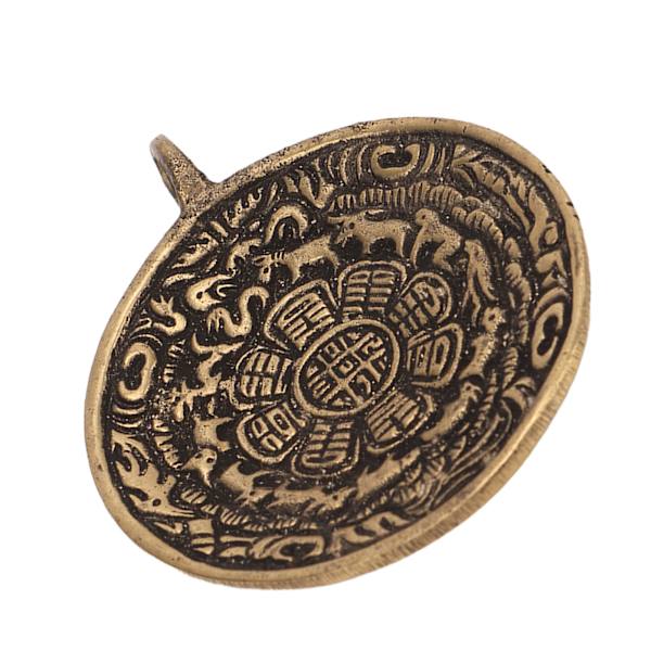 Amuletvedhæng nepalesisk sladderstil Messing Rundt Lucky Rope Hole Design Dekorativt hængende vedhæng til bakspejl