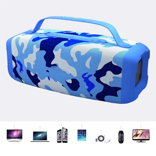 Bluetooth-kaiutin HiFi-stereolla, raskas subwoofer, kannettava langaton kaiutin kahvalla matkapuhelimelle, kannettavalle tietokoneelle, minille