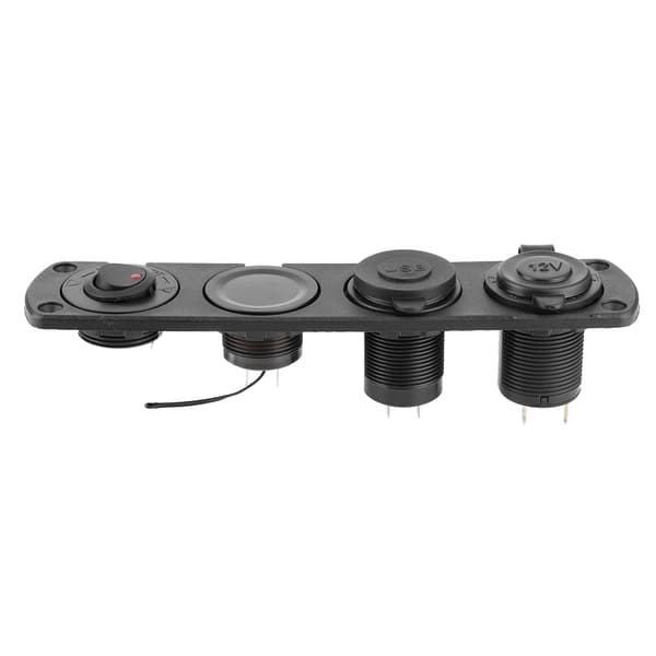 12V 4.2A 4-hulls bryterpanel sigarettennerlader 2 USB LED temperaturspenningsdisplay for båt bil lastebil